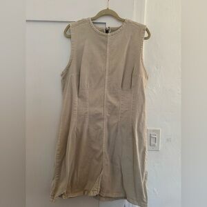Abercrombie & Fitch Beige Denim Midi Dress